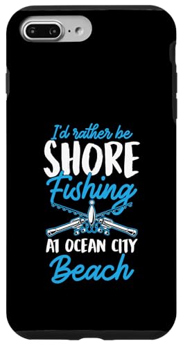 I'd Rather Be Shore Fishing At Ocean City Beach �����[�����h �X�}�z�P�[�X iPhone 7 Plus/8 Plus �p