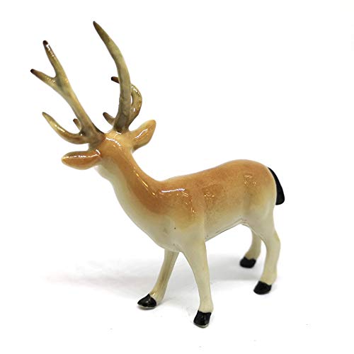 Zoocraft Small Deer Figurine Ceramic Animal Miniature Collectible Terrarium Garden Decor #TOP3
