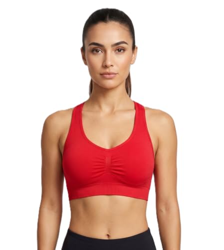Image of Seamless Comfort: Padded Slip-On Sports Bra for Women - Effortless Support and Style (Free Size-Best for 30 to 36 Boob Size)