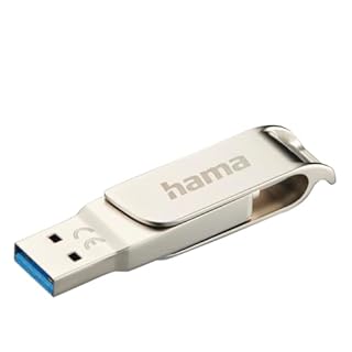 Hama Chiavetta USB C 3.1/3.0 da 64 GB, USB A (unità flash USB 3.0, USB 3.1, unità di archiviazione dati, USB A, piccola, ultra veloce, 70 MB/s, meccanismo di rotazione, universale, in metallo
