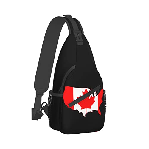 Mochila bandolera unisex con bandera canadiense y mapa USA miniatura 3