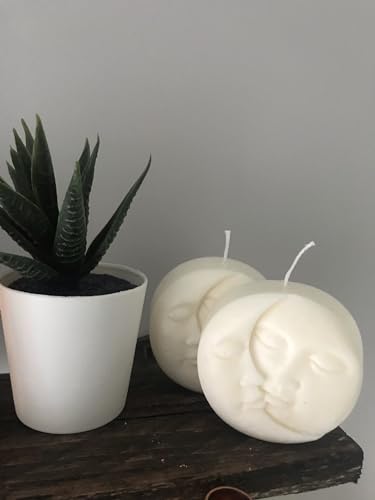 Juego de 2 velas de cera de soja Luna Moon hechas de cera de coco y soja