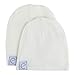 Ely's & Co. Cotton Knit Jersey Swaddle Blanket and 2 Beanie Baby Hats Gift Set, Large Receiving Blanket (Ivory)
