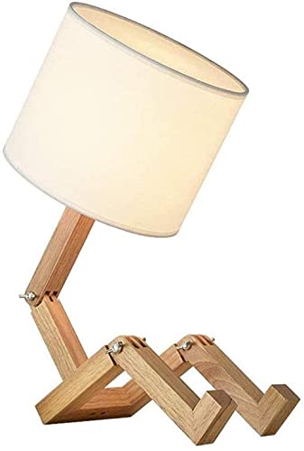 Lampe de salon au design épuré en bois et métal avec éclairage de table led haute performance