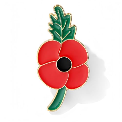 Poppy Badges and Pins 2025,Maslasee Elegant Red Poppy Pin Badge Brooch for Remembrance | Collection | Floral Lapel Jewelry Accessory