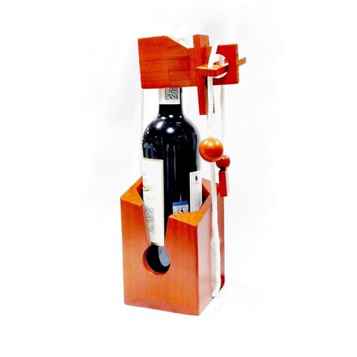 Flero Flaschensafe - Stringpuzzle - Puzzlespiel - Puzzle - Spiel der Logik aus edlem Holz