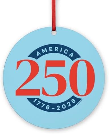 CafePress America250: 1776 2026 Round 4" MDF Holiday Ornament