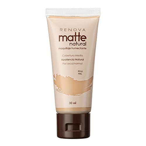 Rostro, Beauty Renova Base de Maquillaje Liquido Matte Natural, color Beige Miel, 30 ml