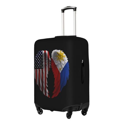 Travel Luggage Cover Wings America And Philippines Flag Fashion Washable Baggage Suitcase Protector Fit For Luggage Small2