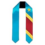 Vision Wear Dem Rep of the Congo Kinshasa Flag Graduation Sash/Stole International Study Abroad Adult