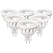 Bombillas LED GU5.3, Bomcosy MR16 LED 5W Lámparas Halógenas Equivalentes a 50W, LED 12v MR16, Blanco Cálido 3000K, Bombillas led 420LM, LED GU5.3 36°Luz, 6 Pack