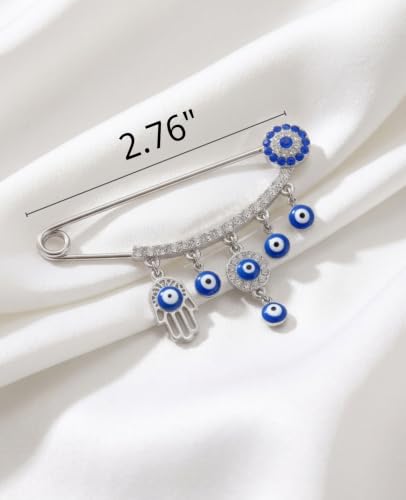 Image of Muslim AllahTurkish Evil Eye Hamsa Hand of Fatima Brooch Pins Jewelry Gift