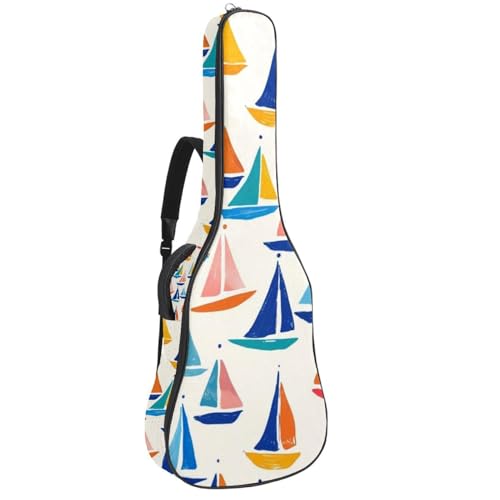 Étui souple pour guitare acoustique de 109 cm imperméable avec motif bateau à voile