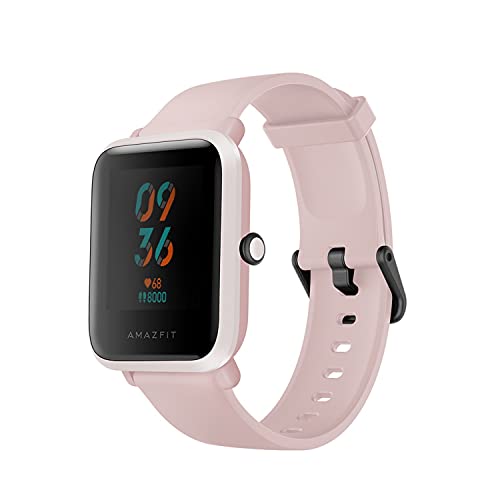 Amazfit Bip S スマートウォッチ スマートウォッチ フィットネス トラッカー ハートおよびジムモニター付き 40 日間有効なバッテリー寿命 水中 5 ATM Bluetooth 5.0 / BLE Andriod iOS (ピンク)