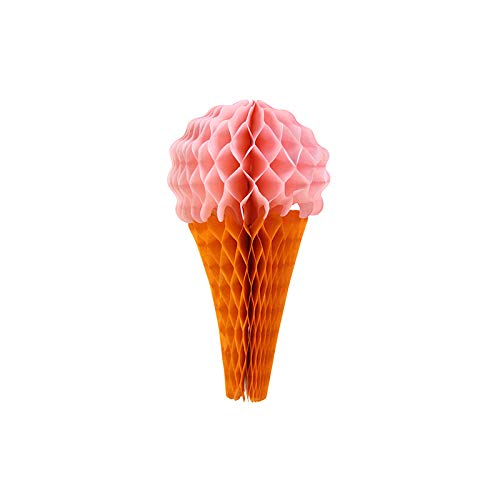 ANCLLO 4 Stück Party Hängende Eiscreme Seidenpapier Honeycomb Eiscreme Kleiderbügel Hochzeit Geburtstag Party Dekoration