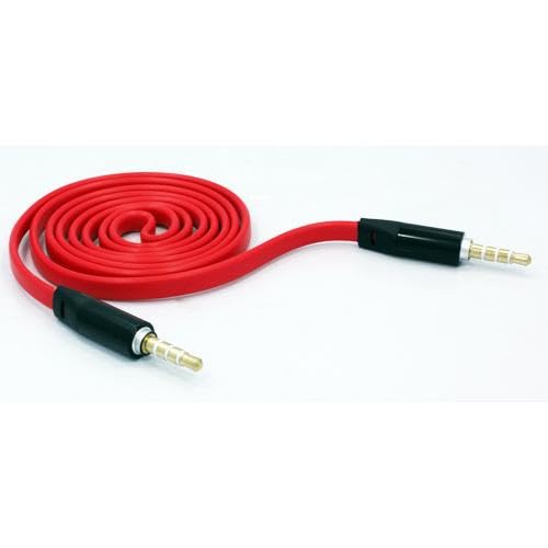 Cable Auxiliar 3.5mm plano rojo compatible con Lively Jitterbug miniatura 2