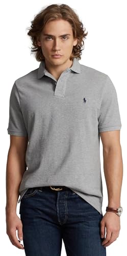 Image of POLO RALPH LAUREN Men's Classic Fit Mesh Pony Logo Polo Shirt (XL, NewGrey)