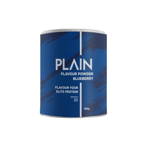 PLAIN FLAVOUR POWDER | Blaubeere | 30 Portionen | zuckerfrei, geschmacksintensiv & pur | Natürlich, frisches Geschmackspulver für Lebensmittel und PLAIN PROTEIN | 150g | ohne Chunky Cover