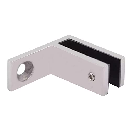 AcbbMNS Glass to Wall or Post 90 Degree Clip, 316 Stainless Steel Joiner Bracket Railing Balustrade Pool Fence Clamp Fits 10-12mm Thickness Glass