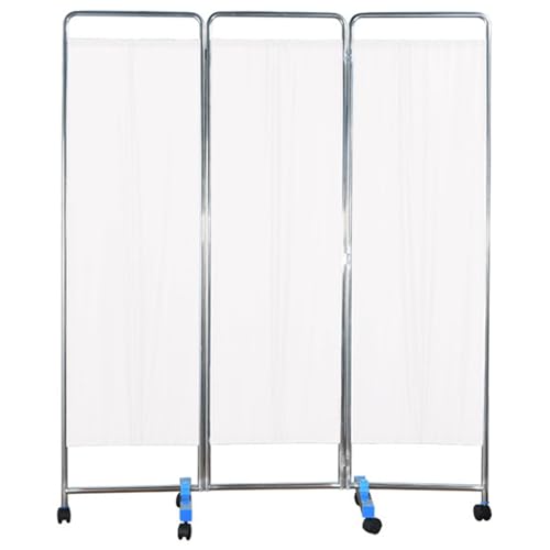 Pantalla de privacidad médica con ruedas, divisor de habitación plegable con ruedas bloqueables, tela de nailon impermeable para hospitales, clínicas, dormitorios, salones de belleza, 5 paneles
