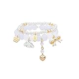 Kawaii Bracelets for Girls Cinnamoroll Crystal Beads Bracelets Elastic Anime Bracelets Cartoon Anima