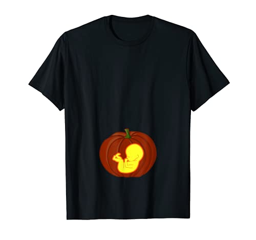 Divertido disfraz de Halloween embarazada bebé embarazo calabaza Camiseta