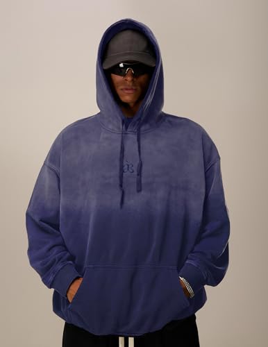 Aelfric Eden Essential Hoodies For Men Acid Wash Gradient Oversized Heavyweight Cotton Plain Hooded Sweatshirt Unisex