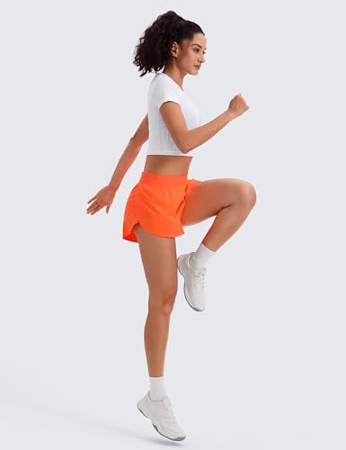 Image of CRZ YOGA High Waisted Split Running Shorts 3 inch | Mesh Liner, Quick Dry, Lightweight, for Women