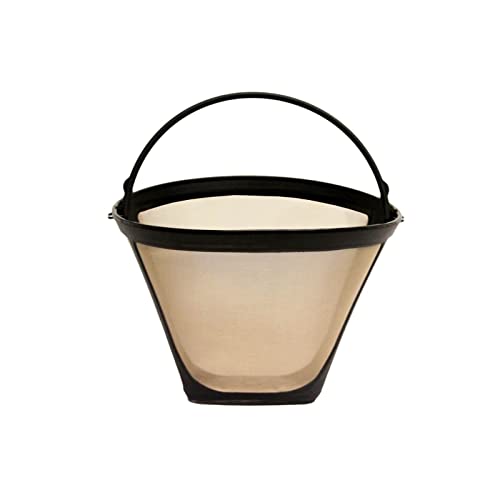 Gold Coffee Filter Basket Replacement Reusable Permanent #4 Cone Coffee Filter Compatible For Cuisinart Coffee Maker 2Pack