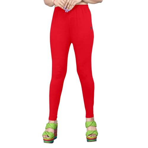 Image of Women's Solid Mid Rise Slim Fit Ankle Length Leggings - Comfortable and Stylish Yoga Pants for Workout, Running and Everyday Wear