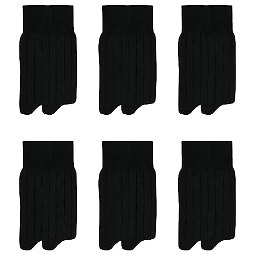 Kit 06 Meia Social Mash Algodão Mash Cano Longo Canelada | 6 Preto | 39-42