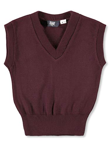 Unisex Sweater Vest (Sizes 8-20) - Burgundy, 12-14/ m