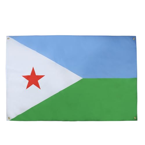 AZ FLAG Drapeau Djibouti 150x90 cm avec 4 oeillets, Pavillon Djiboutien pour balcon ou mur