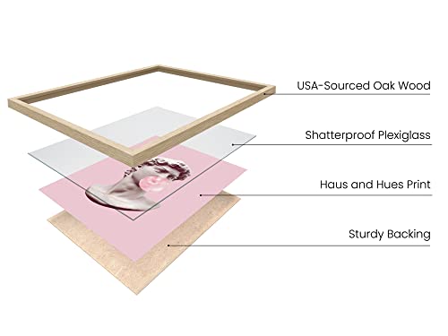 Gum Poster David Bubble Pop Art - By Haus And Hues | Pop Art Wall Decor Pink Pictures Wall Decor Pink Posters For Room Aesthetic Blush Pink Room Decor For Bedroom (Beige Framed) (12X16) #TOP1