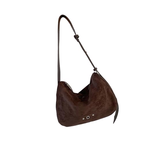 Image of Nucelit Contemporary Suedes Crossbody Purse Autumn Winter Shoulder Bag Functional Storage Space Saving Handbag for Women Autumn Winter Suedes Purse