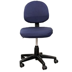 Topiky 2 Pcs Universal Computer Office Chair Backrest Cover, Universal Swivel Office Desk Task Chair Cover, Removable Washable Rotating Armchair Protective Cover (Navy)