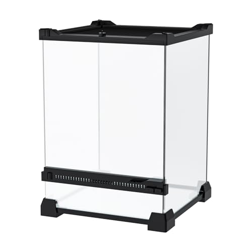 Image of 8 inch x 8 inch x 12 inch Mini Vertical Glass Reptile Terrarium | Front Opening & Fully Assembled Enclosure Tank for Crested Geckos, Tree Frogs, Tarantulas, Jumping Spiders & Tiny Reptiles