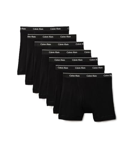 Calvin Klein Men's Cotton Classics 7-pack Boxer Brief, 7 Black, Large