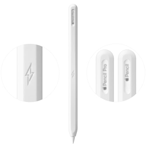 Image of Ultra Thin Protective Pencil Cover for Apple Pencil Pro &Apple Pencil 2nd Gen Silicone Case Sleeve Compatible with Apple Pencil Pro (White)