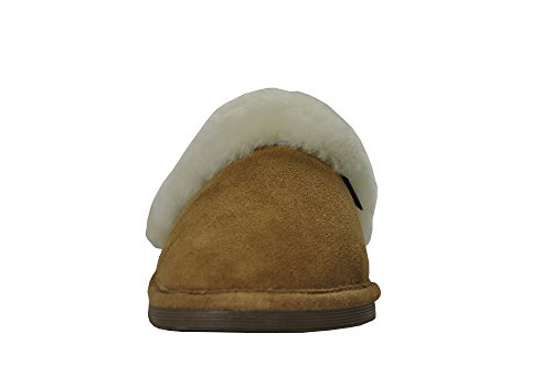 Eurow Sheepskin Women's Hardsole Scuff Slipper - Chestnut/White3