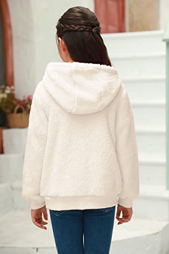 Haloumoning Girls Fleece Jackets Zipper Soft Sherpa Outwear Coat With Pockets Spring Winter 4-15 Years #TOP4