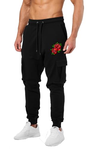 Image of JUGULAR Men's Regular Fit low Rise Cotton Solid Stylish Cargo Track Pants