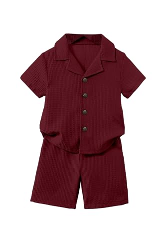 Image of Fashion Dream Boys Cotton Blend Solid Co-ord Set|Boys Co-ord Set|Boy's Clothing Set|Boy's 2 Piece Set|Clothing Set|Boys Shirt and Short Set|Co-ords