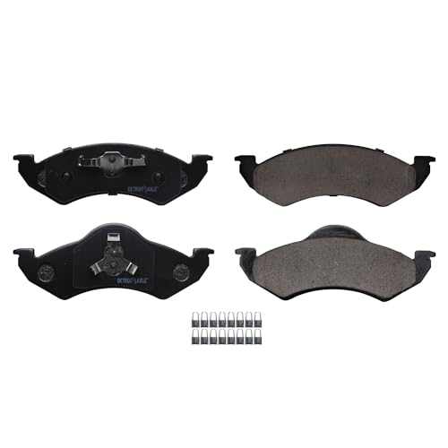 Image of Detroit Axle - Front Brake Pads for 00-02 Dodge Dakota Durango, Ceramic Brake Pads w /Hardware 2000 2001 2002 Replacement