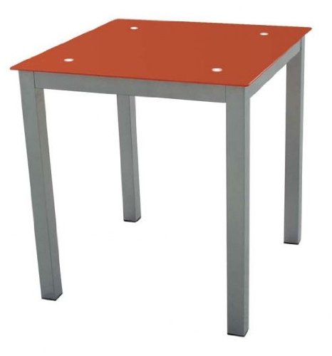 Mesa cocina Refez cristal templado 6mm color rojo 74x70x70 cm