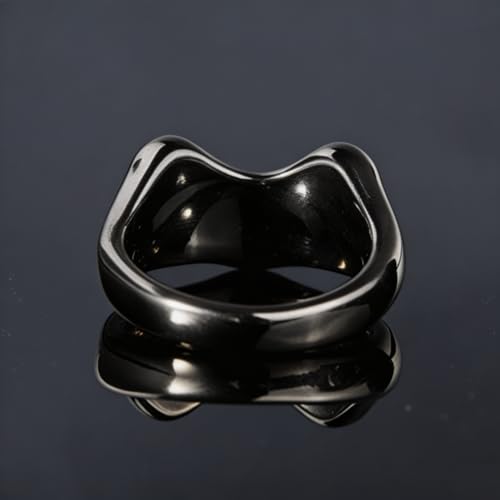 Image of PAMTIER Unisex Vintage Personalized Cute Big Eyes Frog Finger Ring | Stainless Steel, Lifelike Animal, Beneficial Insects