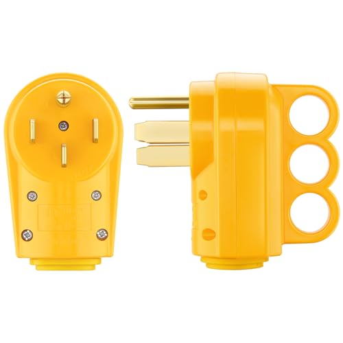 VODOOL 125V/250V 50 AMP RV Male/Female Receptacle Plug Grip Handle Replacement E - Foto 3