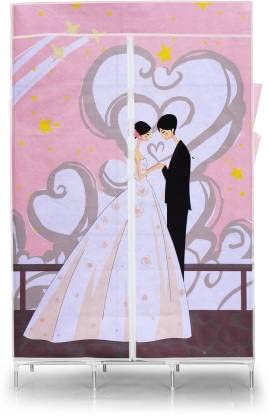 Homeland Polyester Collapsible Wardrobe for Clothes| Kids Room, Storage, Bed Room,Living Room & Organizers|Pink (440x 1050x 1560) mm