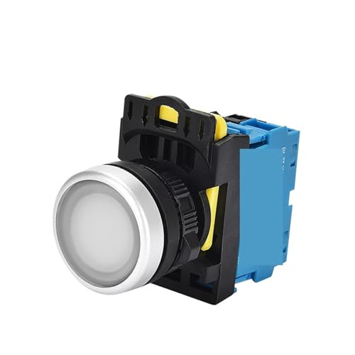 Bouton momentané LA36M à LED blanche 22mm 10A avec contact 1NO haute sensibilité