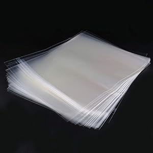 Lot de 50 pochettes de protection autocollantes en gel OPP pour disques vinyles de 17,8 cm, accessoires de platine, sacs en plastique avec fermeture éclair inscriptible, blocs blancs